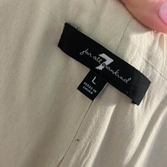 7 For All Mankind Blazer Linen Blend Closet Staple One Button Closure Size Large - Picture 8 of 11